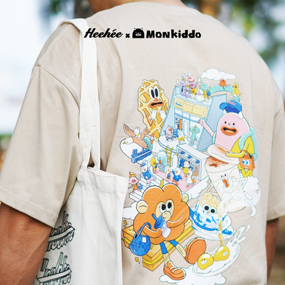 Heehee x Monkiddo Tee - Beige