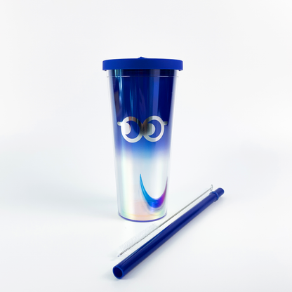 Gossipy Eye Tumbler in Silver-blue Gradient