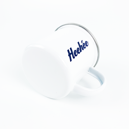 Heehee White Enamel Mug